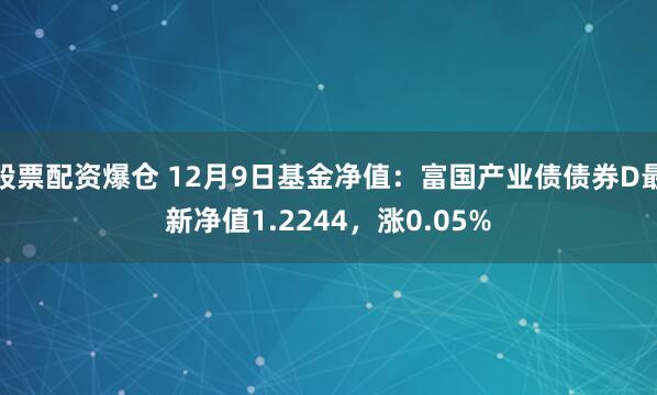 股票配资爆仓 12月9日基金净值：富国产业债债券D最新净值1.2244，涨0.05%