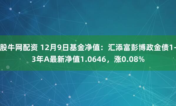 股牛网配资 12月9日基金净值：汇添富彭博政金债1-3年A最新净值1.0646，涨0.08%