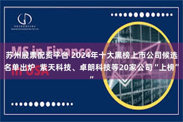 苏州股票配资平台 2024年十大黑榜上市公司候选名单出炉  紫天科技、卓朗科技等20家公司“上榜”